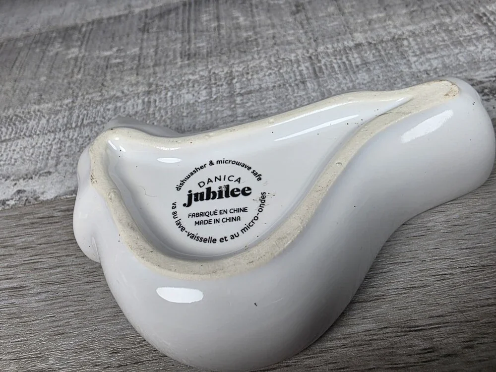Christmas Ceramic Spoon Rest Trinket Soap Dish Fat Bird Chick 168d3